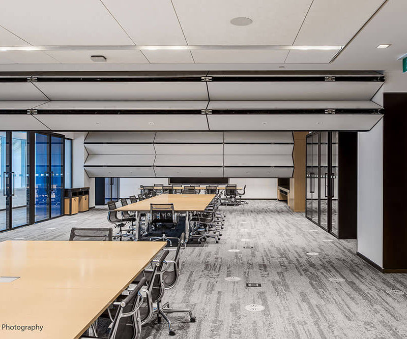 Acoustic movable walls installed in multipurpose commercial hall in Chennai