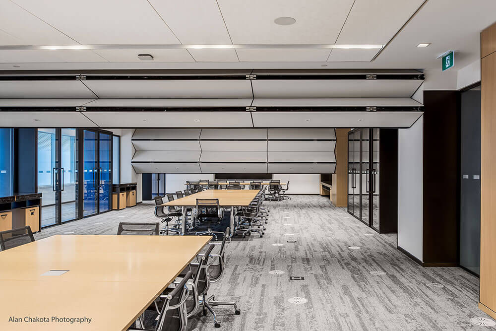 Acoustic movable walls installed in multipurpose commercial hall in Chennai