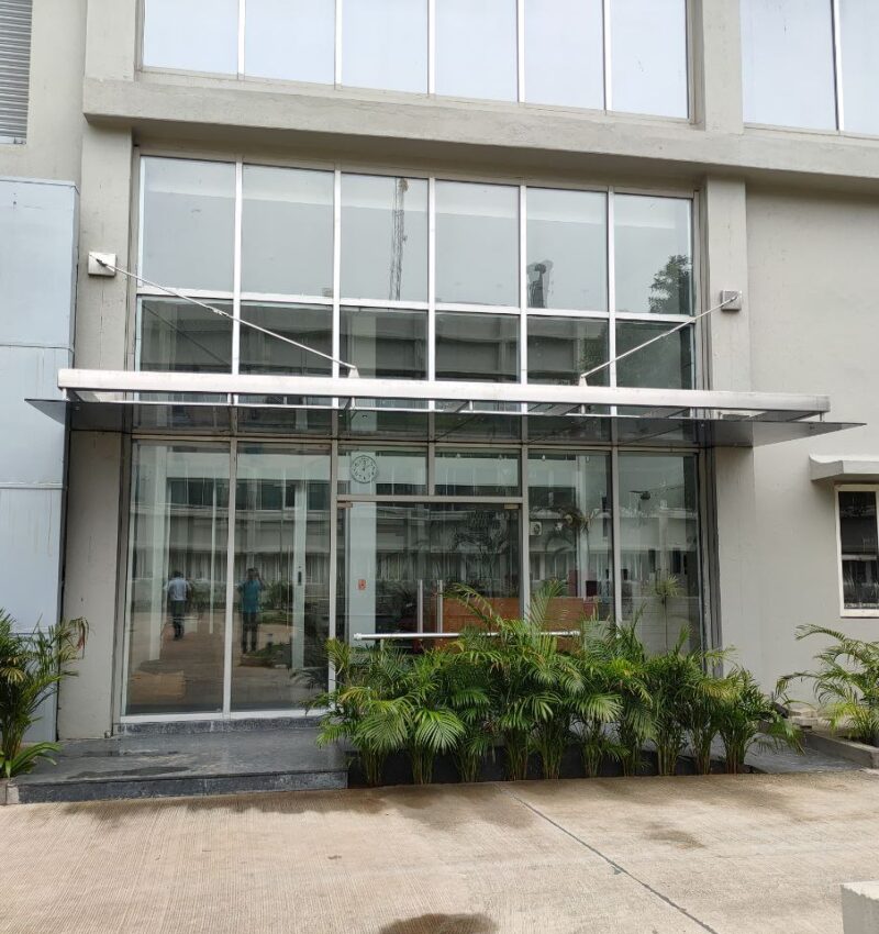 Fire-rated door with vision panel installed in industrial building in Chennai